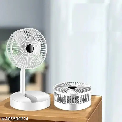 Foldable Rechargeable Desk Fan with Phone Stand – Adjustable Height & 3-Speed Cooling