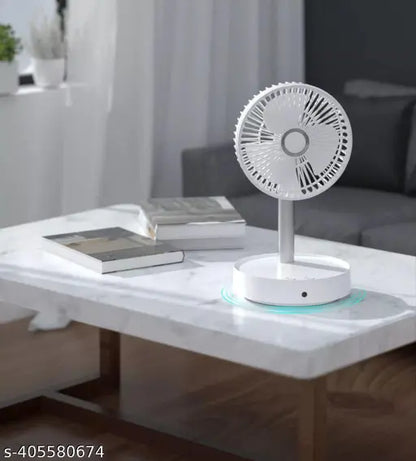 Foldable Rechargeable Desk Fan with Phone Stand – Adjustable Height & 3-Speed Cooling