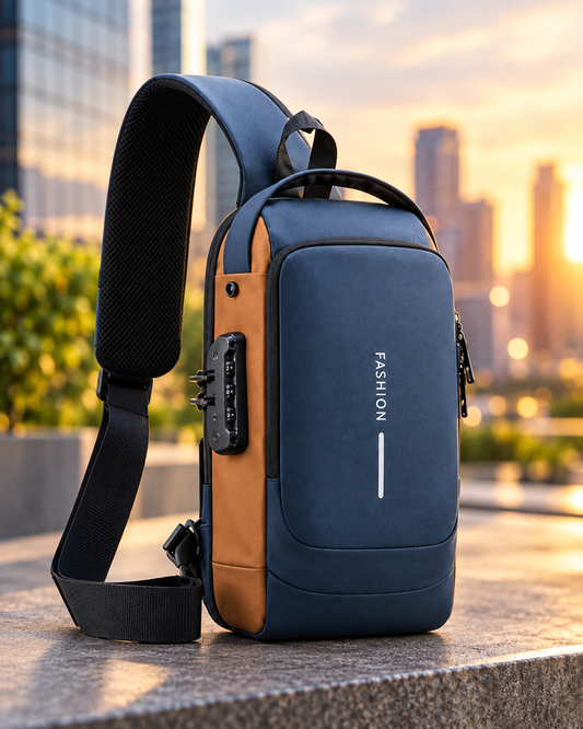 Smart Anti-Theft Sling Backpack with Password Lock & USB Charging Port