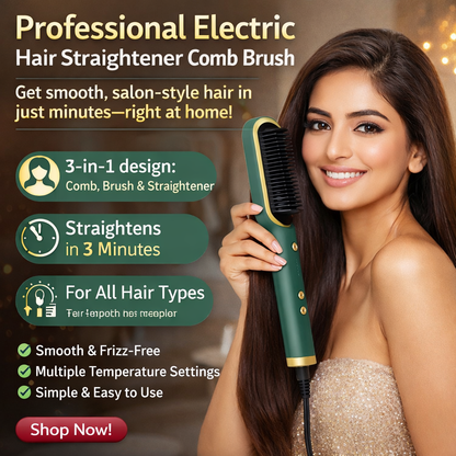 Professional Electric Hair Straightener Comb Brush
