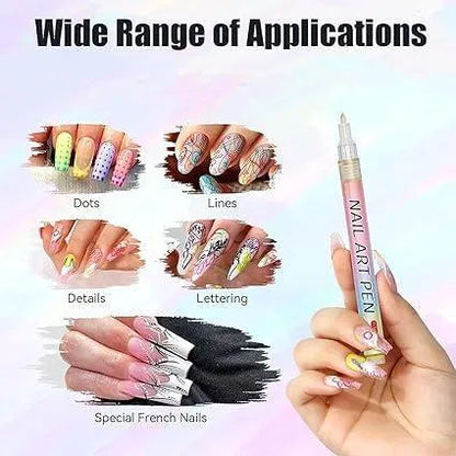 Nail Art Pens Set – 12 Vibrant Colors for Creative Designs