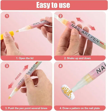 Nail Art Pens Set – 12 Vibrant Colors for Creative Designs