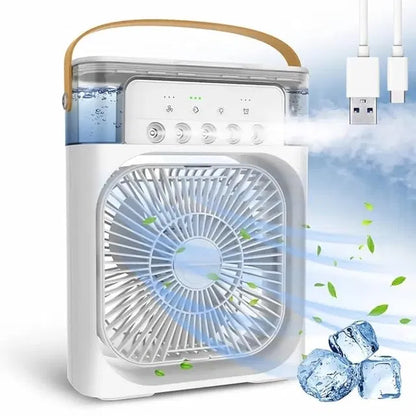 Portable Mini Air Cooler with LED Light – 3 Speeds &amp; Mist Cooling