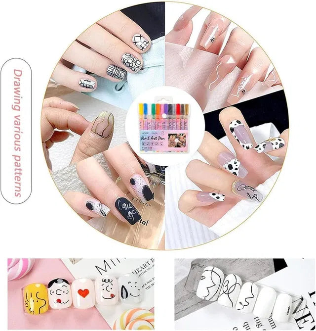 Nail Art Pens Set – 12 Vibrant Colors for Creative Designs